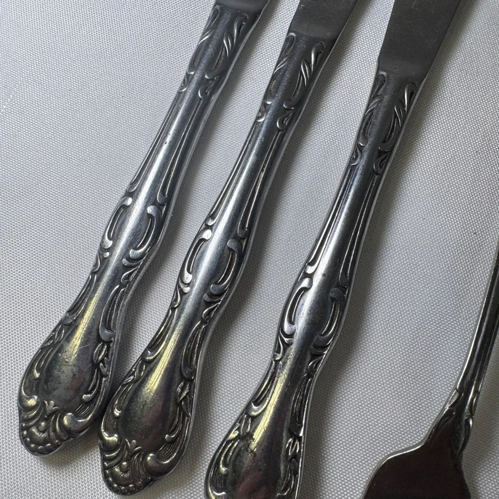 Oneida 1881‎ Rogers Rose Song Stainless Flatware 12pc Floral Silverware Vintage